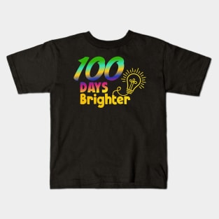 Happy 100th Day of School Shirt for Teacher or Child 100 Days Brighter Kids T-Shirt